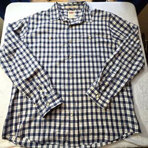 Levi's Mens  Blues/White Plaid Button Shirt - Size XXL Pockets